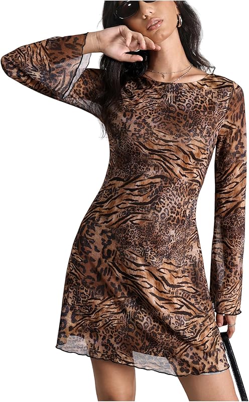 Milumia Womens Leopard Cheetah Dresses